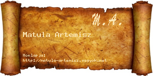 Matula Artemisz névjegykártya